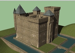 某欧式风格多层城堡SU(草图大师)模型