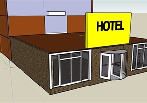 现代简单的酒店建筑SU(草图大师)模型