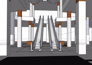 现代电梯素材设计SU(草图大师)模型