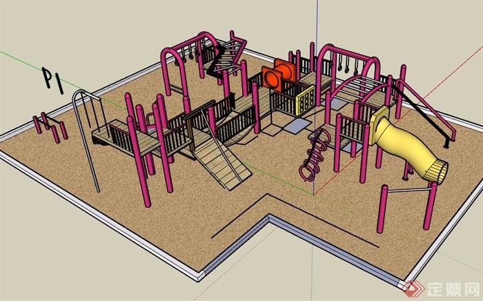 详细的游乐设施素材设计su模型