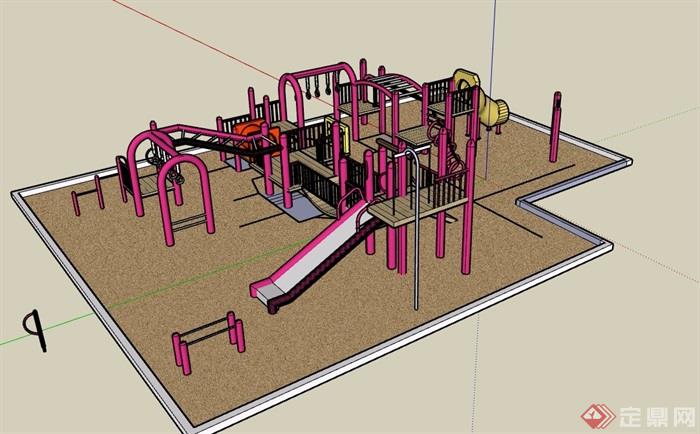 详细的游乐设施素材设计su模型