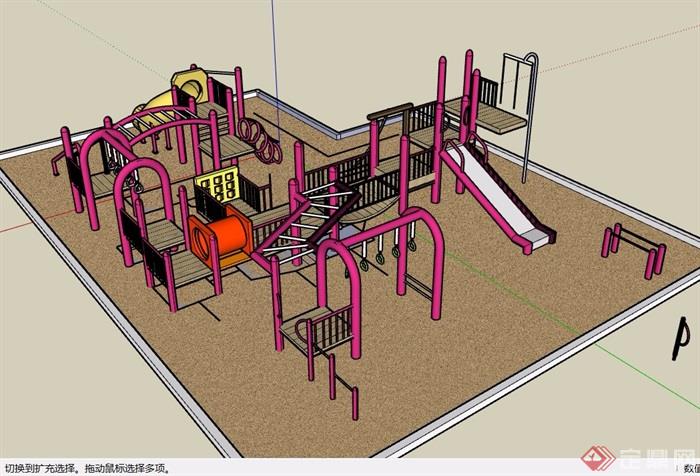 详细的游乐设施素材设计su模型