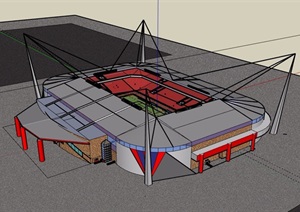 现代经典的体育场馆建筑设计SU(草图大师)模型