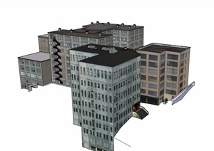 城市多层住宅楼设计SU(草图大师)模型