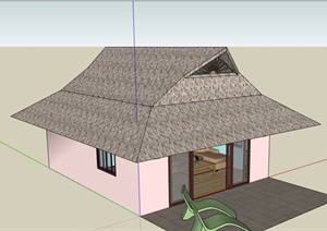 欧式单层民居住宅详细设计SU(草图大师)模型