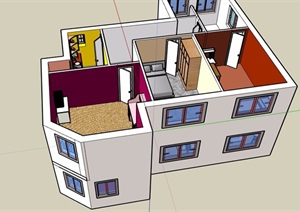 两层住宅室内空间设计SU(草图大师)模型
