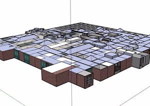 单层商城商业建筑SU(草图大师)模型