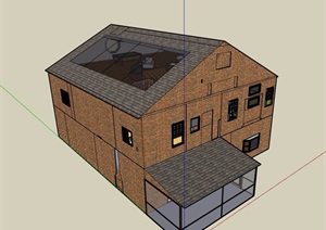 三层详细的住宅楼设计SU(草图大师)模型