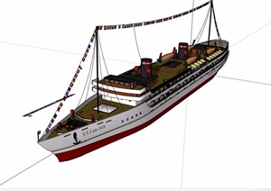运输轮船详细设计SU(草图大师)模型