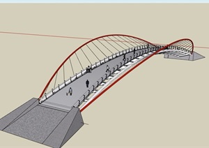 过江拱桥建筑SU(草图大师)模型