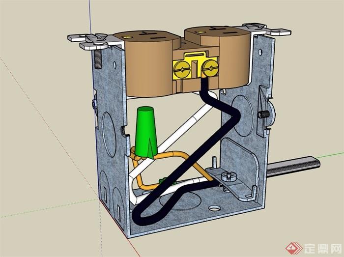 有线插座盒素材设计su模型