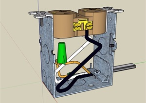 有线插座盒素材设计SU(草图大师)模型