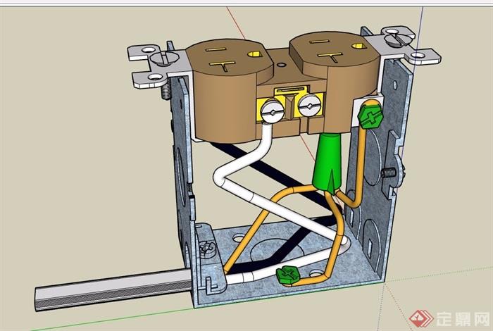 有线插座盒素材设计su模型