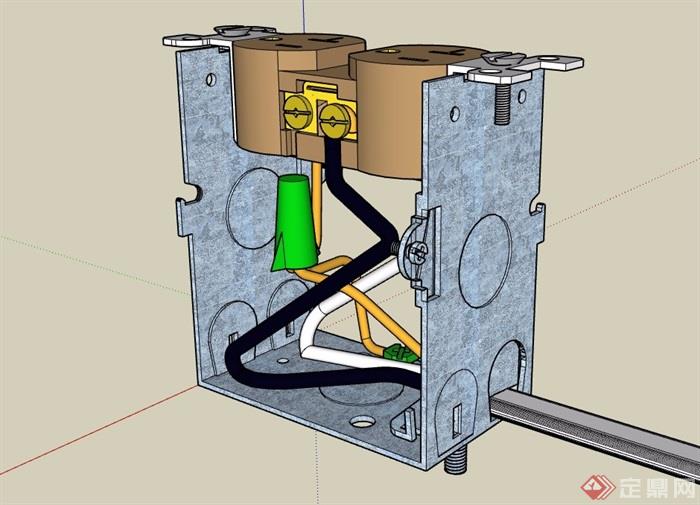 有线插座盒素材设计su模型