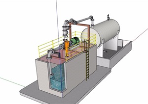 水增压泵详细素材设计SU(草图大师)模型
