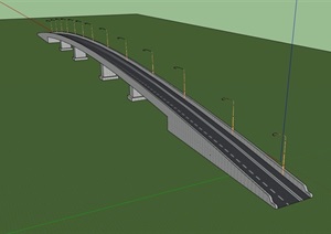 交通拱桥桥梁设计SU(草图大师)模型
