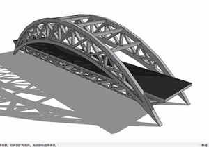 某过江桥梁素材设计SU(草图大师)模型