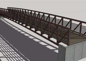 某过河园桥设计SU(草图大师)模型