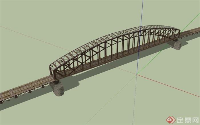 交通码头桥梁设计su模型