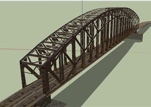 交通码头桥梁设计SU(草图大师)模型