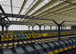 火车站建筑设计SU(草图大师)模型