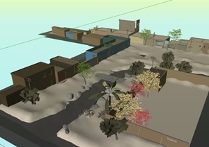 单层村民住宅建筑SU(草图大师)模型