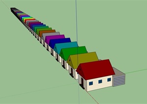 欧式风格住宅单层建筑SU(草图大师)模型