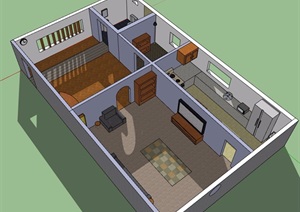 住宅室内空间简单SU(草图大师)模型