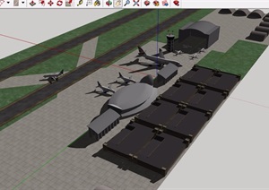 某交通码头机场建筑设计SU(草图大师)模型
