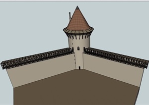 欧式围墙素材设计SU(草图大师)模型