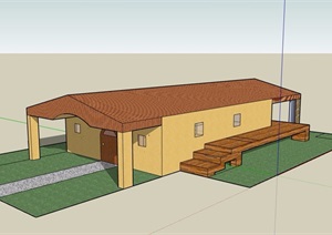 单层民居住宅建筑素材设计SU(草图大师)模型