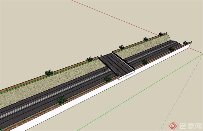 公路道路素材设计su模型