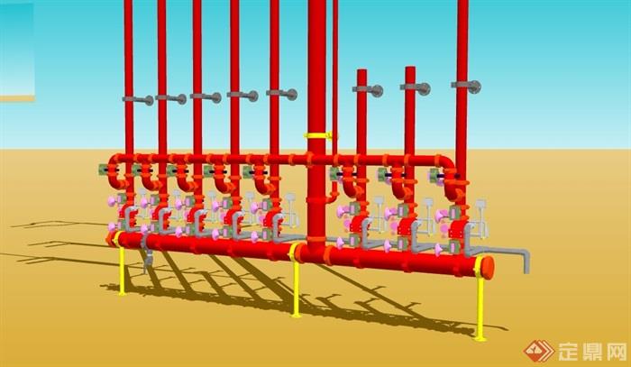 水管管道设计su模型