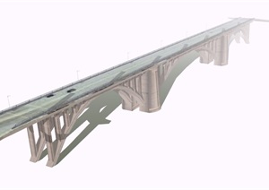 现代风格交通桥梁建筑设计SU(草图大师)模型