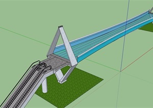 某现代风格玻璃栈道桥设计SU(草图大师)模型