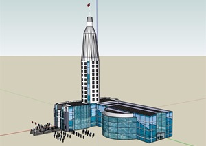 独特造型的办公大楼设计SU(草图大师)模型