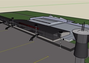 某机场详细的多层建筑设计SU(草图大师)模型