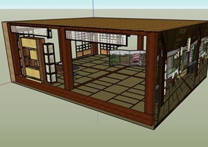 日式风格室内展厅SU(草图大师)模型