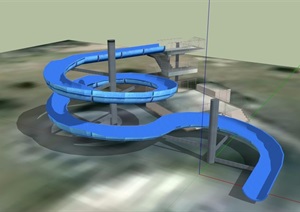 现代水上游乐设施素材设计SU(草图大师)模型