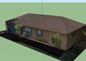 单层民居住宅楼设计SU(草图大师)模型