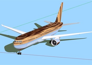 独特经典造型飞机素材设计SU(草图大师)模型