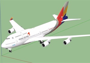 客运飞机详细素材设计SU(草图大师)模型