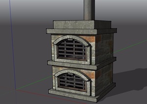 庭院炉灶素材设计SU(草图大师)模型
