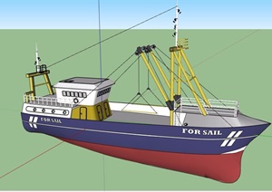 轮船详细经典设计SU(草图大师)模型