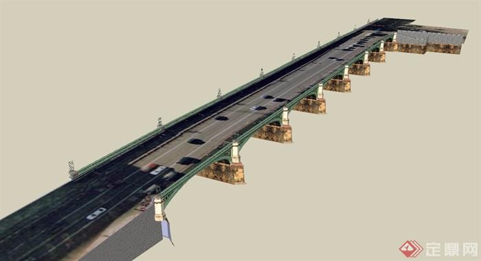某现代过江桥梁设计su模型