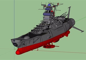 潜艇游轮素材设计SU(草图大师)模型