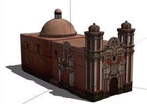 欧式独特教堂设计SU(草图大师)模型