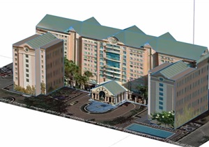 某欧式旅馆酒店SU(草图大师)模型