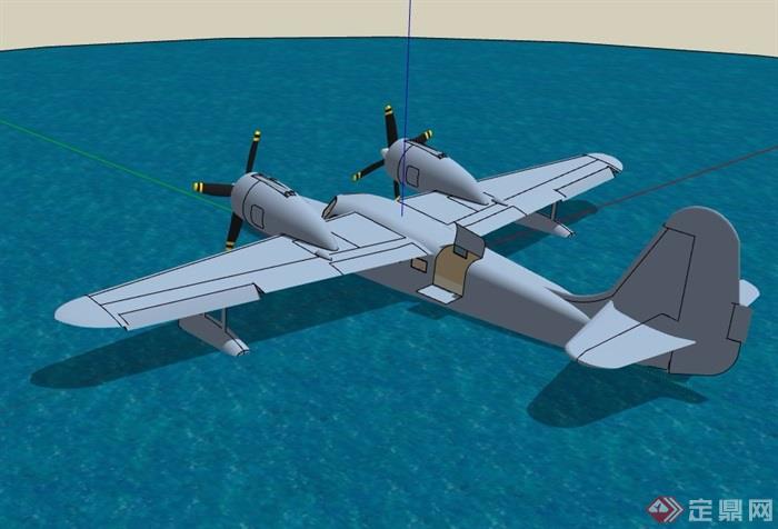 某水上飞机设计su模型