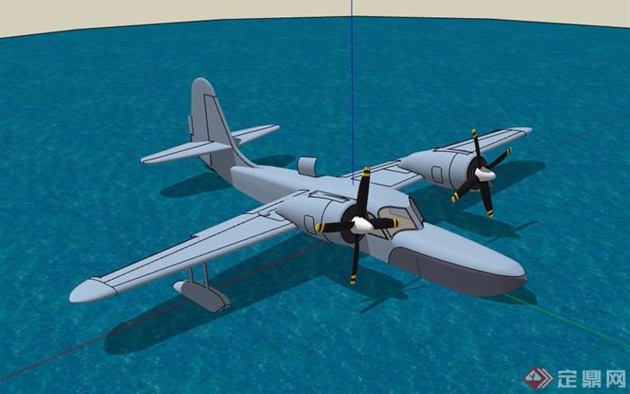 某水上飞机设计su模型